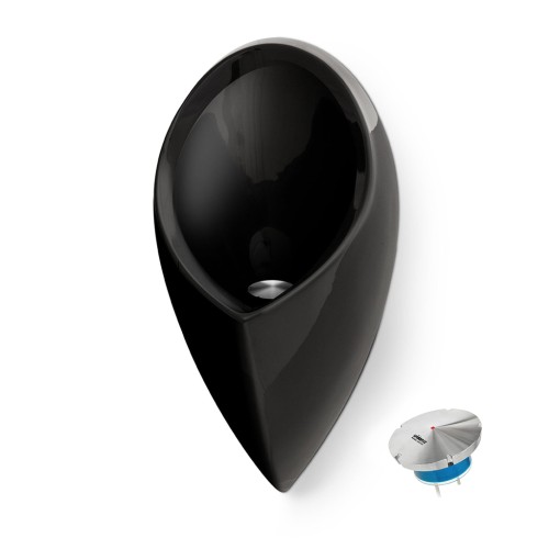 Admiral Waterloos Urinoir Zwart GRP High Tech Cover Horizontale Connectie Uridan®